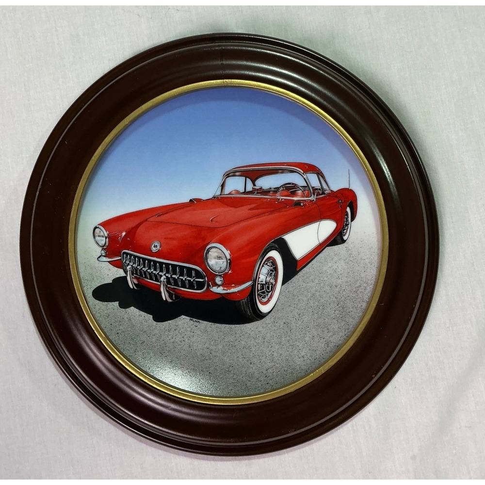 1988 Delphi 1957 Corvette Dream Machines Collector Plate Philip Palma Framed